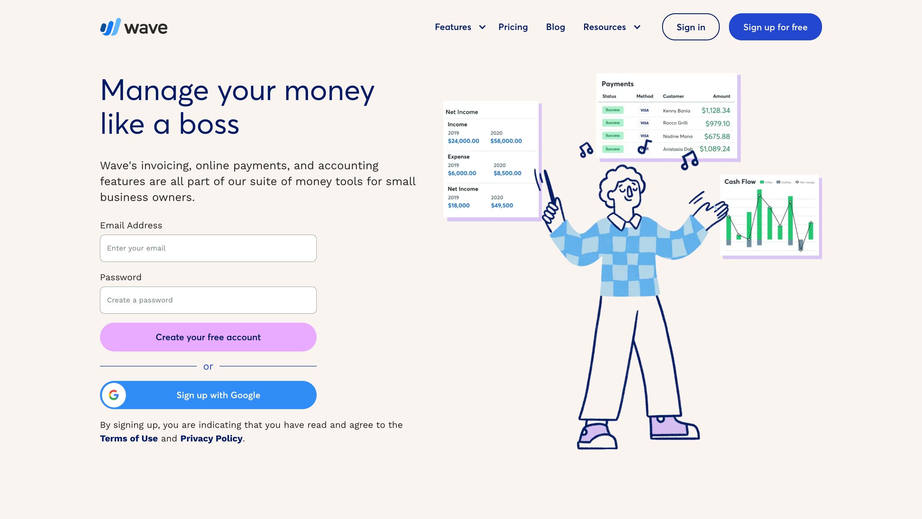 Official Wave customer story image showing its refreshed website.