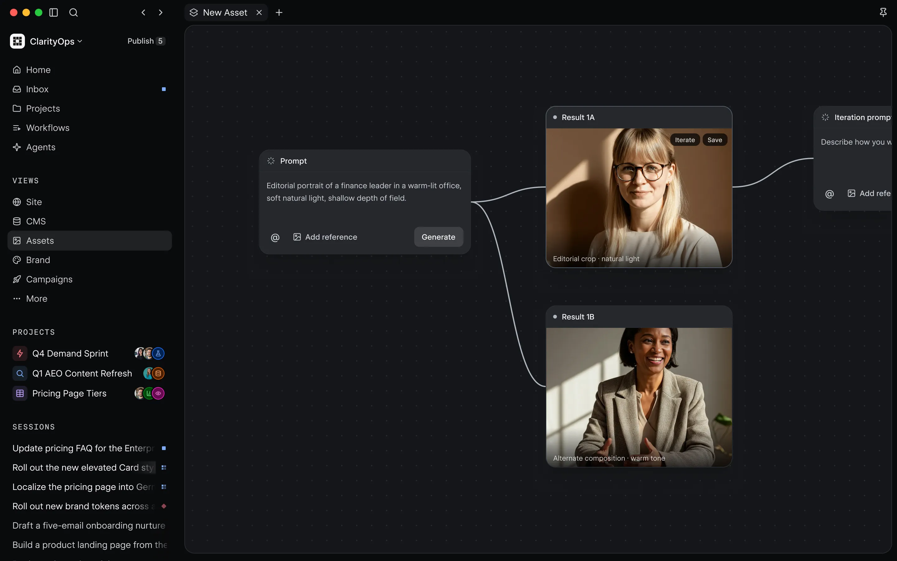 Official Source interface showing node based visual image editing.